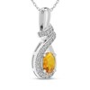 Thumbnail Image 2 of Oval-Cut Citrine & White Lab-Created Sapphire Swirl Necklace Sterling Silver 18"