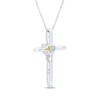 Thumbnail Image 3 of Heart-Shaped Citrine & White Lab-Created Sapphire Cross Necklace Sterling Silver 18"