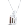 Thumbnail Image 3 of Emerald-Cut Garnet & White Lab-Created Sapphire Necklace Sterling Silver 18"