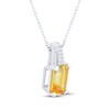 Thumbnail Image 2 of Emerald-Cut Citrine & White Lab-Created Sapphire Necklace Sterling Silver 18"
