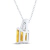 Thumbnail Image 3 of Emerald-Cut Citrine & White Lab-Created Sapphire Necklace Sterling Silver 18"