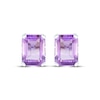 Thumbnail Image 2 of Emerald-Cut Amethyst Stud Earrings Sterling Silver