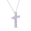 Thumbnail Image 2 of Amethyst Cross Necklace Sterling Silver 18"