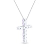 Thumbnail Image 3 of Amethyst Cross Necklace Sterling Silver 18"