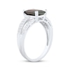 Thumbnail Image 2 of Emerald-Cut Garnet & White Lab-Created Sapphire Ring Sterling Silver