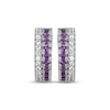 Thumbnail Image 2 of Amethyst & White Lab-Created Sapphire Huggie Hoop Earrings Sterling Silver