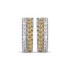 Thumbnail Image 2 of Citrine & White Lab-Created Sapphire Huggie Hoop Earrings Sterling Silver