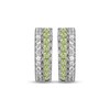 Thumbnail Image 2 of Peridot & White Lab-Created Sapphire Huggie Hoop Earrings Sterling Silver