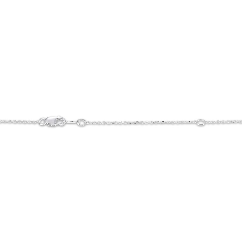Main Image 4 of Emerald-Cut Amethyst & Square-Cut White Lab-Created Sapphire Necklace Sterling Silver 18"