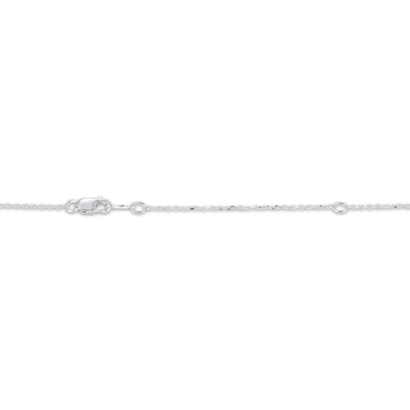 Main Image 4 of Oval-Cut Lab-Created Opal & Blue Lab-Created Sapphire Fish Necklace Sterling Silver 18"
