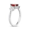 Thumbnail Image 2 of Pear-Shaped Garnet & White Lab-Created Sapphire Ring Sterling Silver