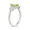 Thumbnail Image 2 of Pear-Shaped Peridot & White Lab-Created Sapphire Ring Sterling Silver