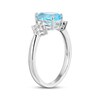 Thumbnail Image 2 of Pear-Shaped Swiss Blue Topaz & White Lab-Created Sapphire Ring Sterling Silver