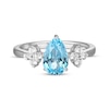 Thumbnail Image 3 of Pear-Shaped Swiss Blue Topaz & White Lab-Created Sapphire Ring Sterling Silver