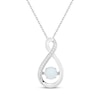 Thumbnail Image 1 of Lab-Created Opal & White Lab-Created Sapphire Twist Necklace Sterling Silver 18"