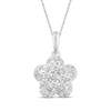Thumbnail Image 1 of Multi-Diamond Flower Necklace 1/2 ct tw 14K White Gold 18"