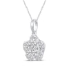 Thumbnail Image 2 of Multi-Diamond Flower Necklace 1/2 ct tw 14K White Gold 18"