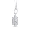 Thumbnail Image 3 of Multi-Diamond Flower Necklace 1/2 ct tw 14K White Gold 18"