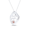 Thumbnail Image 3 of Heart-Shaped Garnet & White Lab-Created Sapphire Mother & Child Heart Necklace Sterling Silver 18"