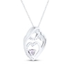 Thumbnail Image 3 of Heart-Shaped Amethyst & White Lab-Created Sapphire Mother & Child Heart Necklace Sterling Silver 18"