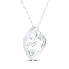 Thumbnail Image 3 of Heart-Shaped Aquamarine & White Lab-Created Sapphire Mother & Child Heart Necklace Sterling Silver 18"