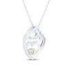 Thumbnail Image 3 of Heart-Shaped Peridot & White Lab-Created Sapphire Mother & Child Heart Necklace Sterling Silver 18"