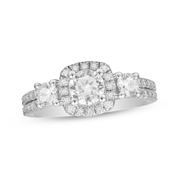 Adore Round-Cut Diamond Three-Stone Engagement Ring 1-1/4 ct tw 14K White Gold