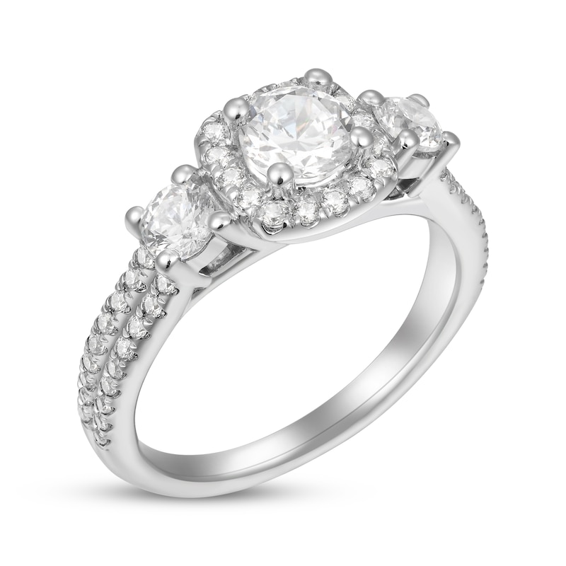 Main Image 2 of Adore Round-Cut Diamond Three-Stone Engagement Ring 1-1/4 ct tw 14K White Gold