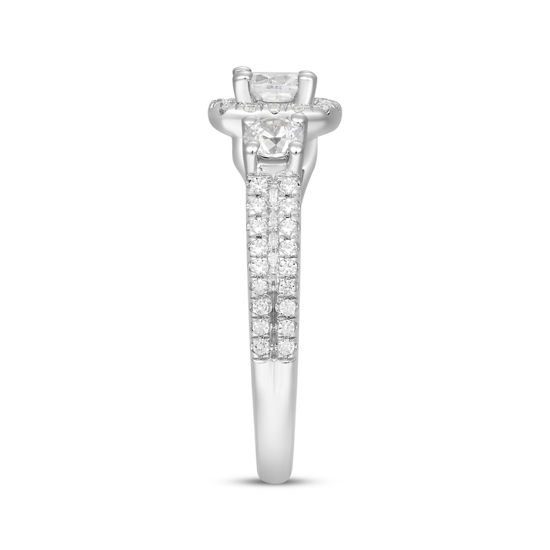 Main Image 3 of Adore Round-Cut Diamond Three-Stone Engagement Ring 1-1/4 ct tw 14K White Gold