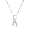 Thumbnail Image 2 of Gift Boxed Awareness Ribbon Diamond Accent Necklace Sterling Silver 18"