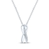Thumbnail Image 3 of Gift Boxed Awareness Ribbon Diamond Accent Necklace Sterling Silver 18"