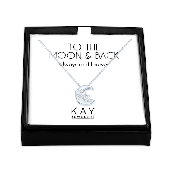 Sterling Silver Moon & Stars Diamond Accent 18