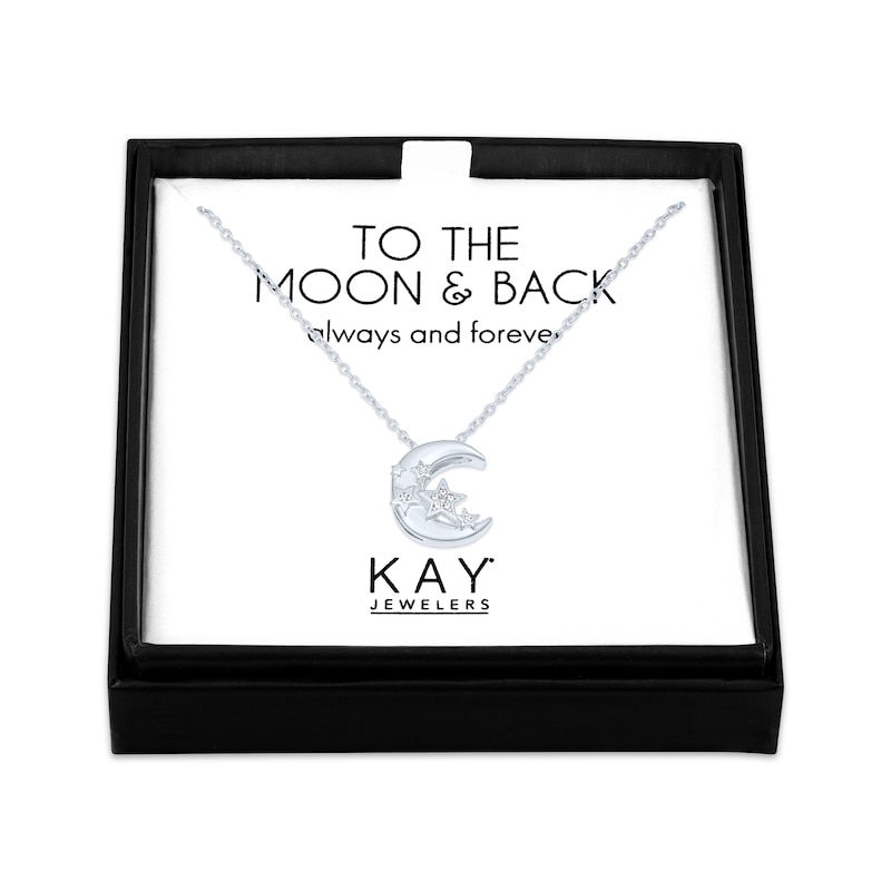 Sterling Silver Moon & Stars Diamond Accent 18 Sterling Silver Moon & Stars Diamond Accent 18