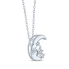 Thumbnail Image 3 of Gift Boxed Moon & Stars Diamond Accent Necklace Sterling Silver 18"