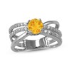 Thumbnail Image 1 of Citrine & White Lab-Created Sapphire Orbit Ring Sterling Silver