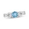 Thumbnail Image 1 of Swiss Blue Topaz & White Lab-Created Sapphire Ring Sterling Silver