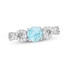 Thumbnail Image 1 of Aquamarine & White Lab-Created Sapphire Ring Sterling Silver