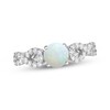 Thumbnail Image 1 of Lab-Created Opal & White Lab-Created Sapphire Ring Sterling Silver