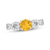 Thumbnail Image 1 of Citrine & White Lab-Created Sapphire Ring Sterling Silver