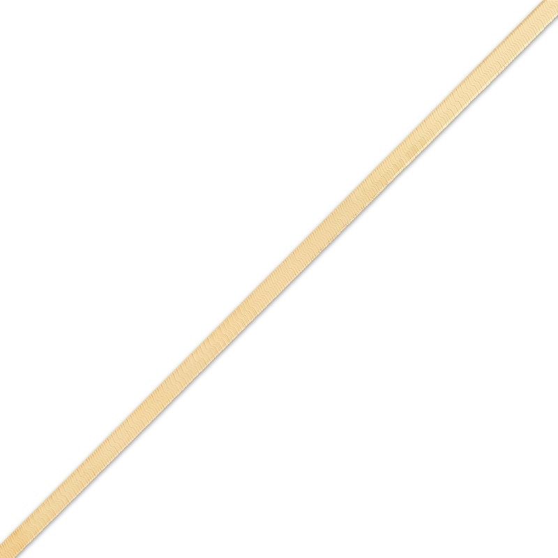 Main Image 2 of Herringbone Chain Necklace 3mm Solid 10K Yellow Gold 22"