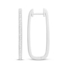 Thumbnail Image 1 of Diamond Elongated Hoop Earrings 1/10 ct tw Sterling Silver