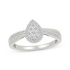 Thumbnail Image 1 of Multi-Diamond Pear-Shaped Halo Promise Ring 1/4 ct tw 10K White Gold