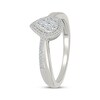 Thumbnail Image 2 of Multi-Diamond Pear-Shaped Halo Promise Ring 1/4 ct tw 10K White Gold