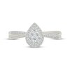 Thumbnail Image 4 of Multi-Diamond Pear-Shaped Halo Promise Ring 1/4 ct tw 10K White Gold