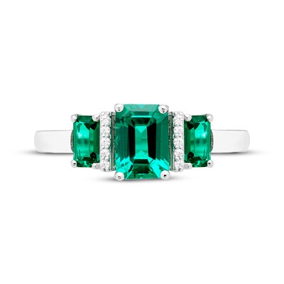 Memories Moments Magic Lab-Created Emerald & Diamond Accent Three 