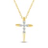 Thumbnail Image 1 of Diamond Cross Necklace 1/8 ct tw 10K Yellow Gold 18"