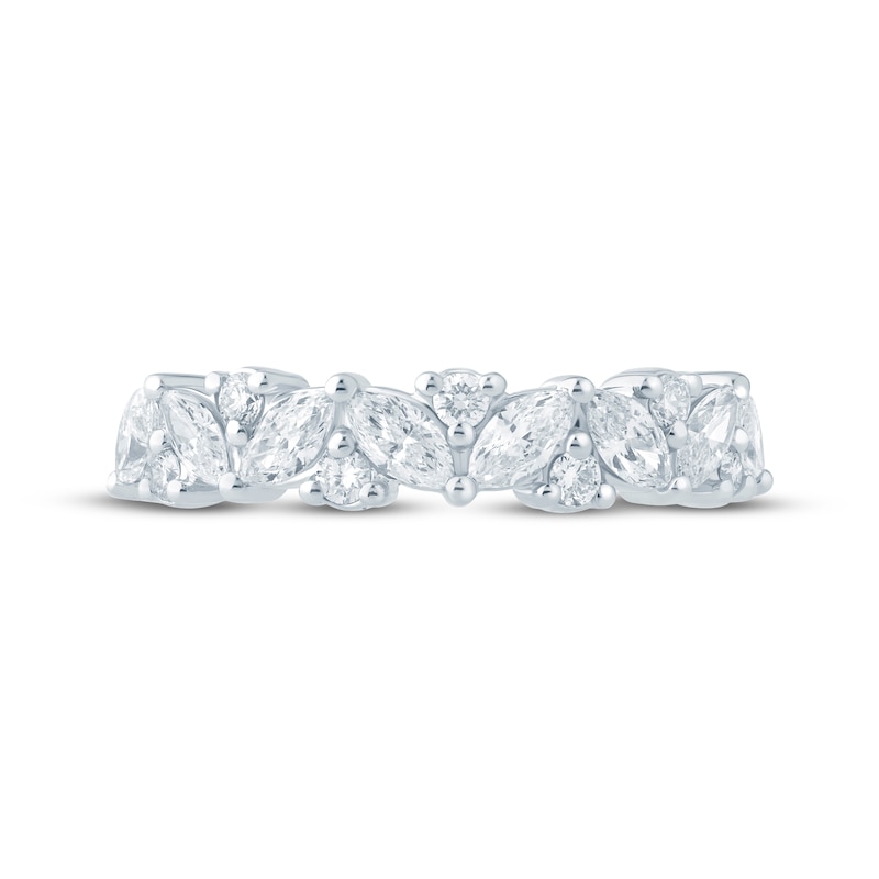 Main Image 4 of Monique Lhuillier Bliss Marquise & Round-Cut Lab-Grown Diamond Anniversary Ring 1 ct tw 18K White Gold