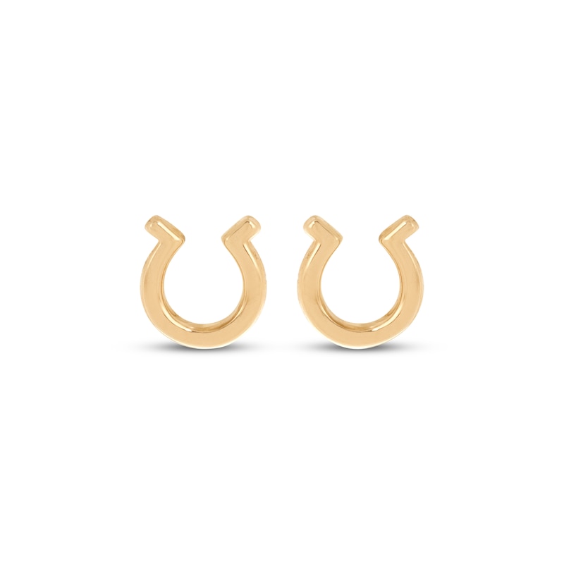 Main Image 2 of Horseshoe Stud Earrings 14K Yellow Gold