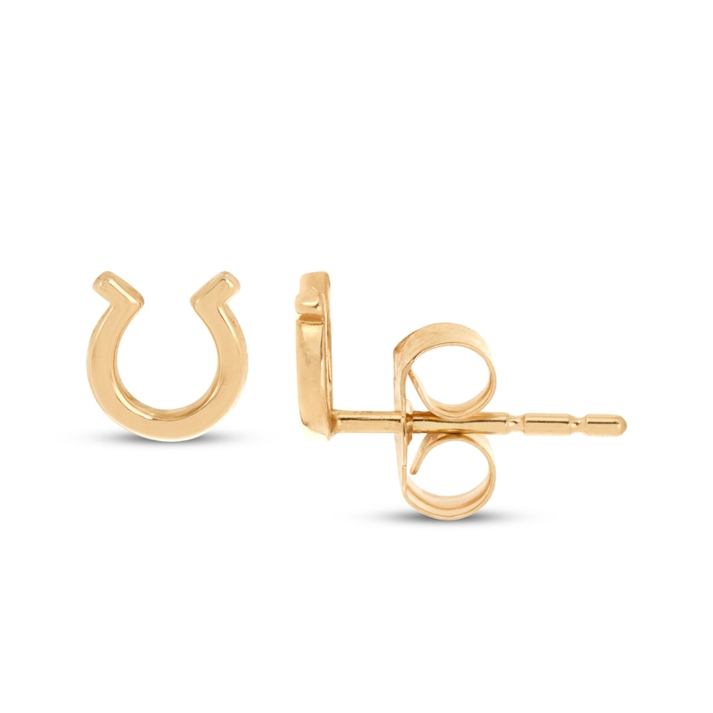 Main Image 3 of Horseshoe Stud Earrings 14K Yellow Gold