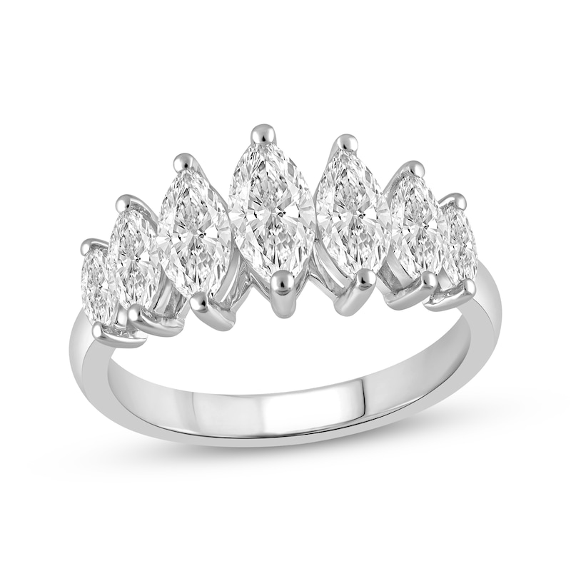 Main Image 1 of Adore Lab-Grown Diamonds Marquise-Cut Seven-Stone Anniversary Ring 2 ct tw 14K White Gold